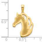 14k Sandblasted Horse Head Charm