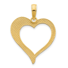 14k  Open Heart Pendant