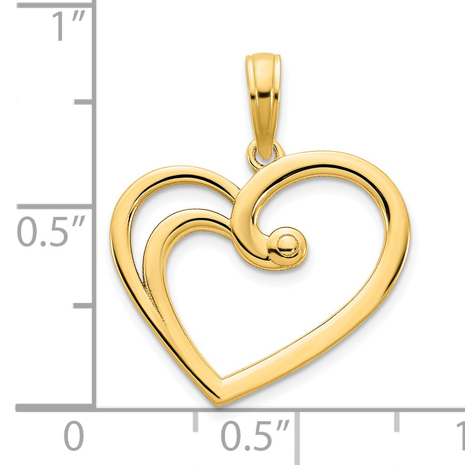14k Fancy Open Heart Pendant