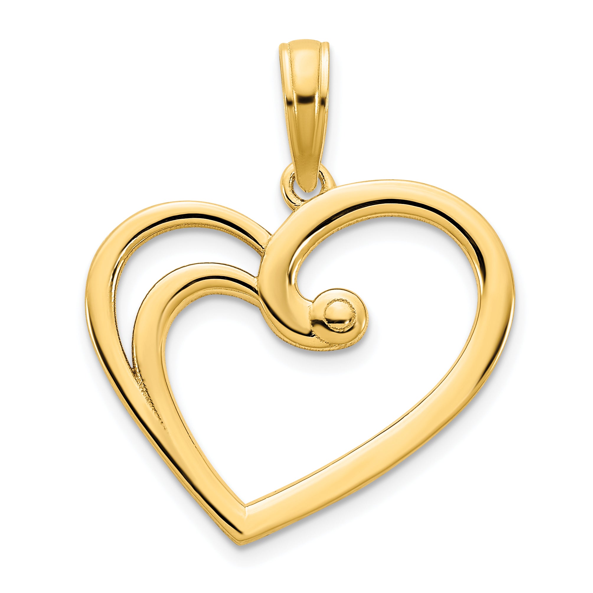 14k Fancy Open Heart Pendant Main image