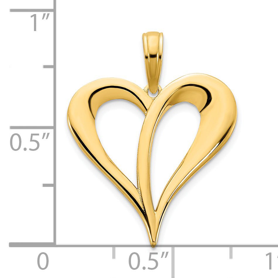 14k Open Heart Pendant