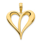 14k Open Heart Pendant