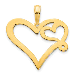 14ky Heart in a Heart Pendant