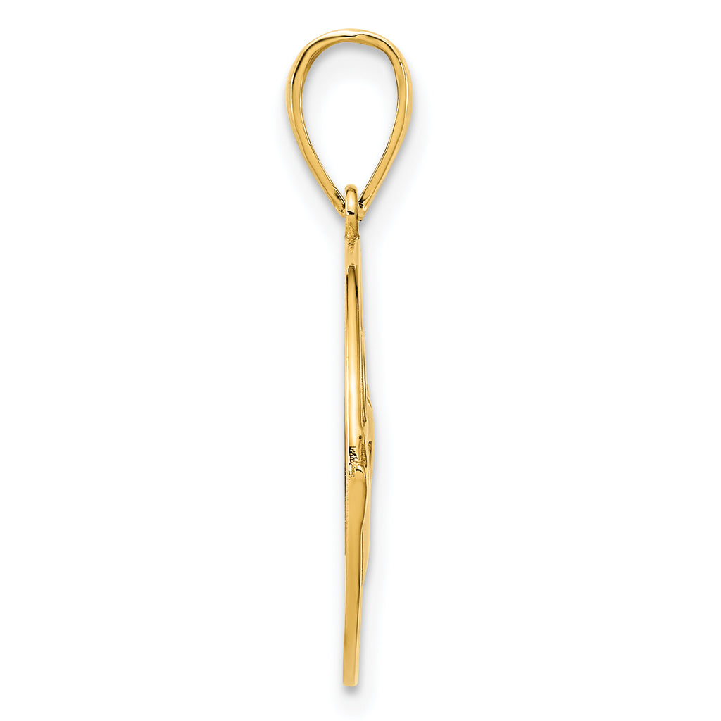 14k Claddagh Circle Pendant