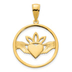 14k Claddagh Circle Pendant