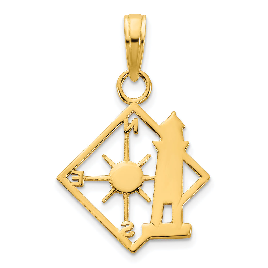 14k Lighthouse Compass Pendant