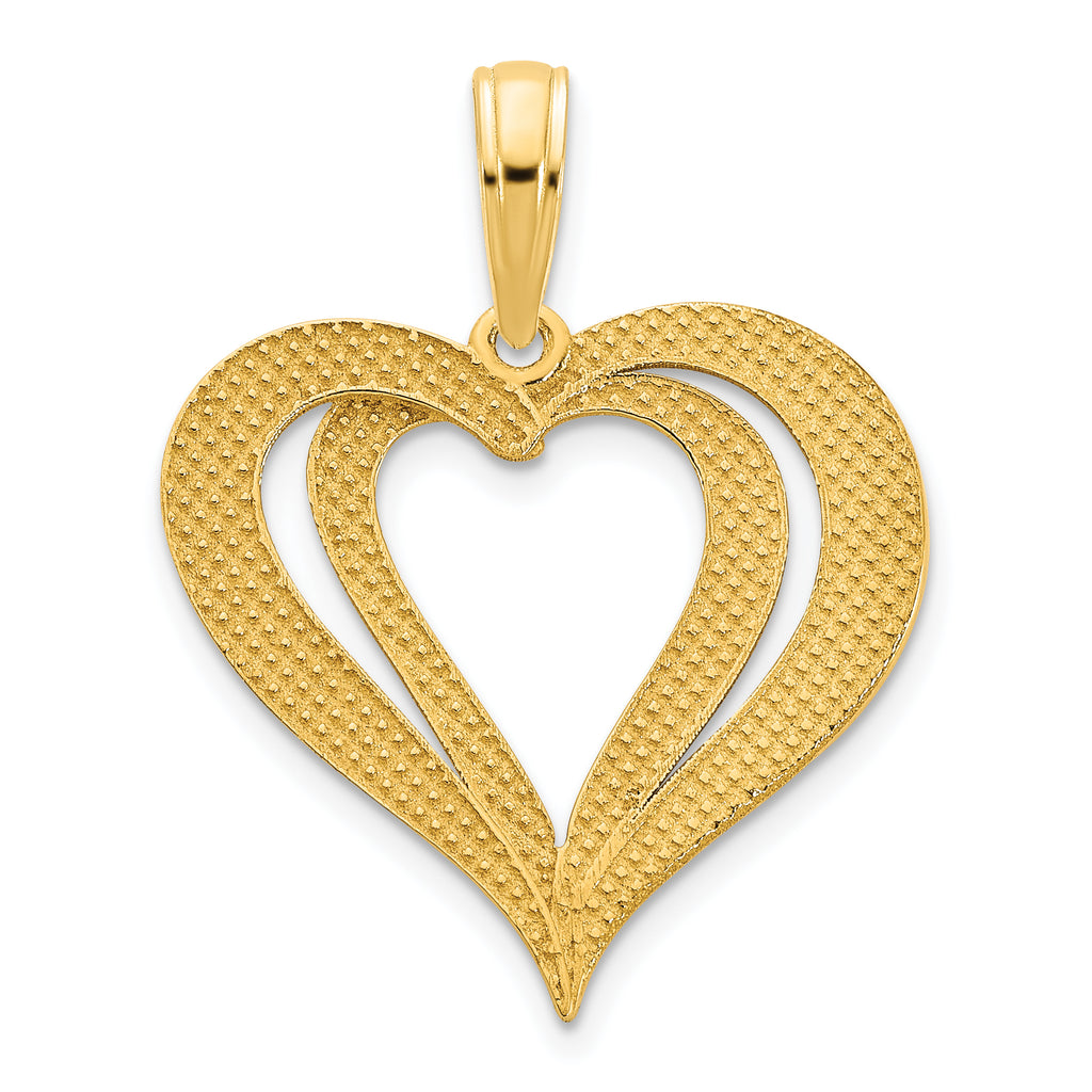 14ky Fancy Heart Pendant