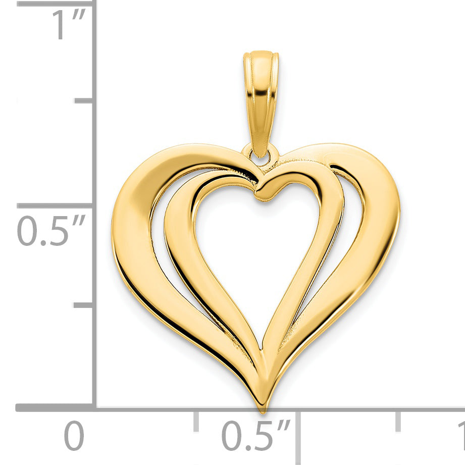 14ky Fancy Heart Pendant