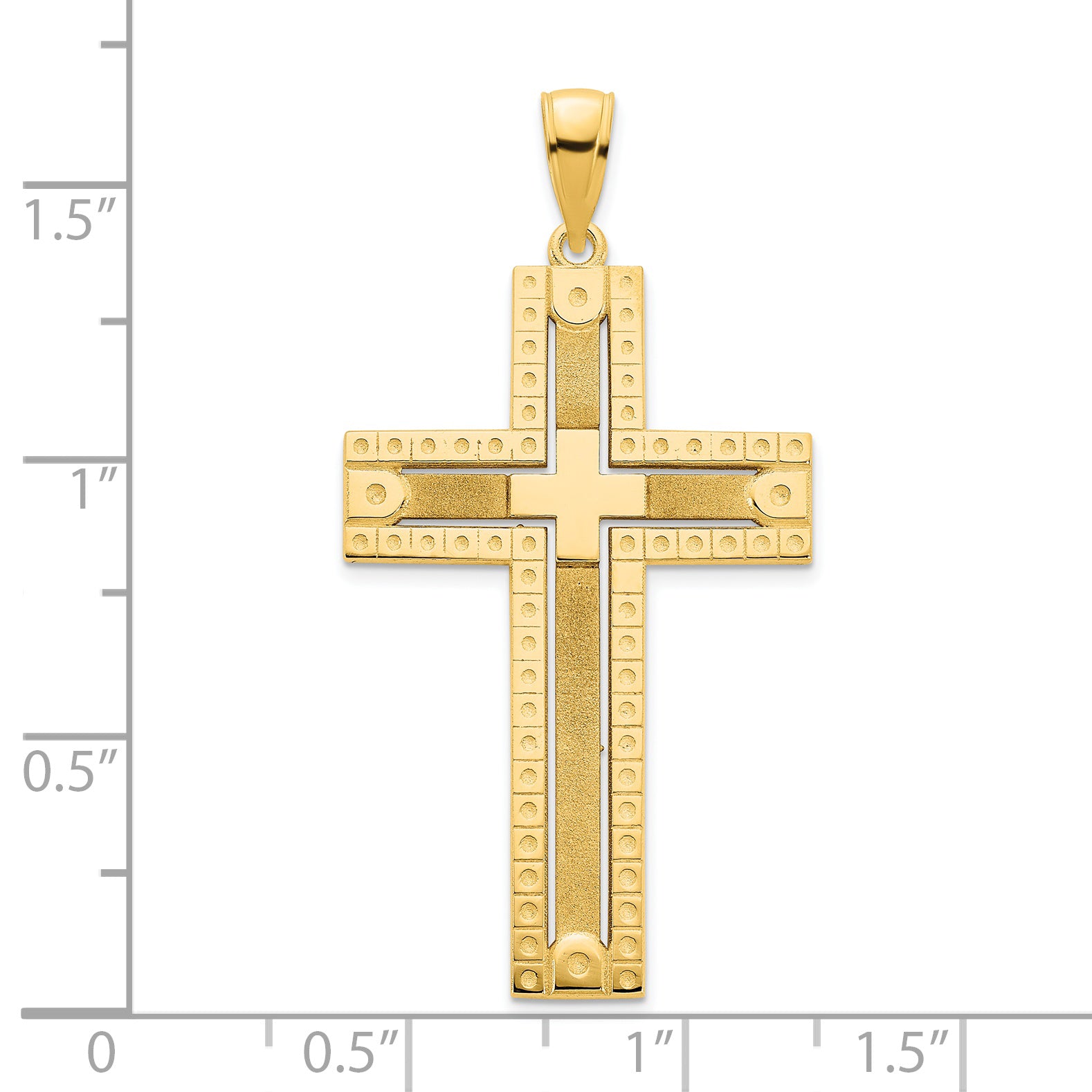 14k Fancy Sandblasted Cross Pendant Secondary image