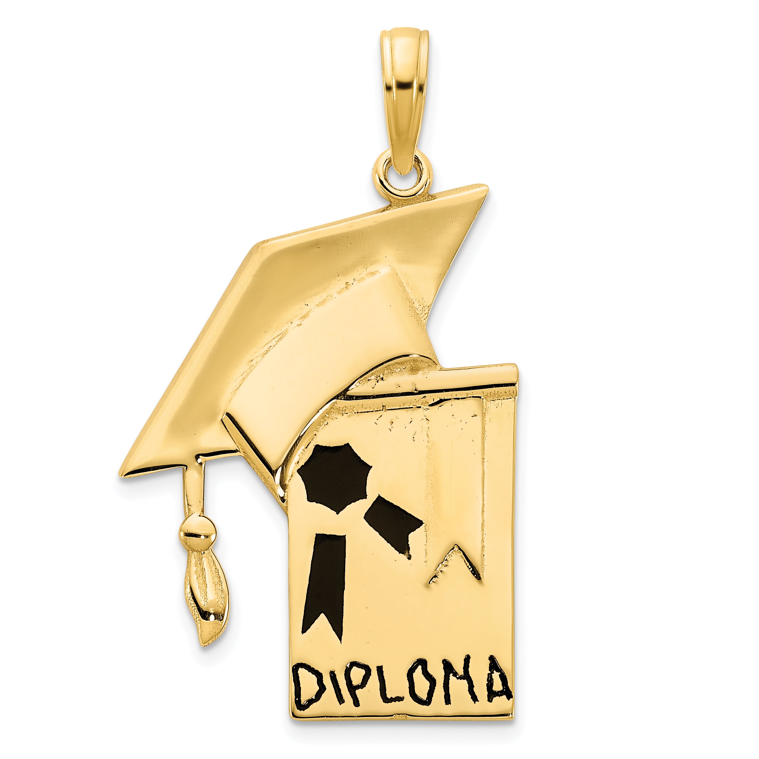 14k Epoxy Graduation Cap and Diploma Pendant Main image