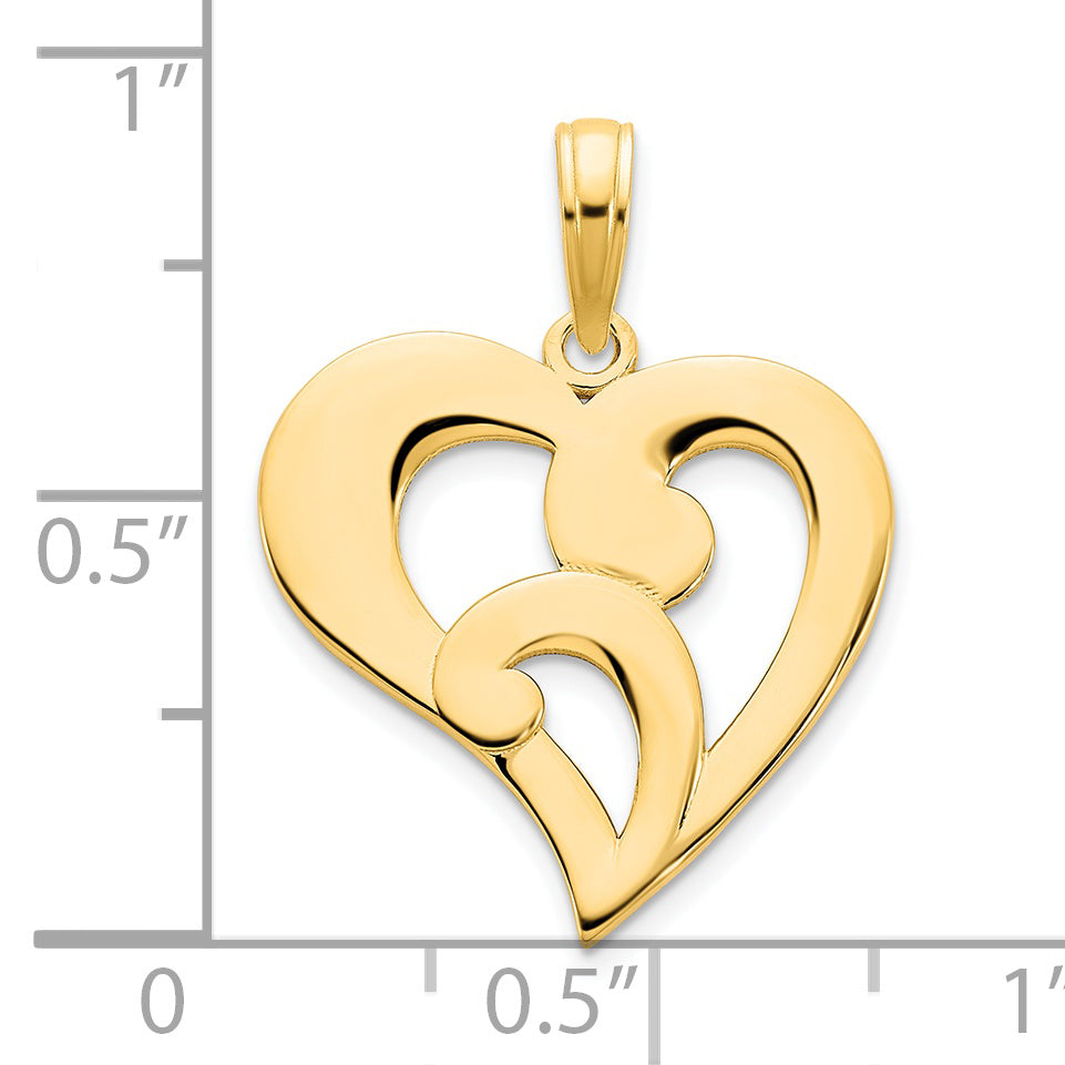 14ky Fancy Heart Pendant