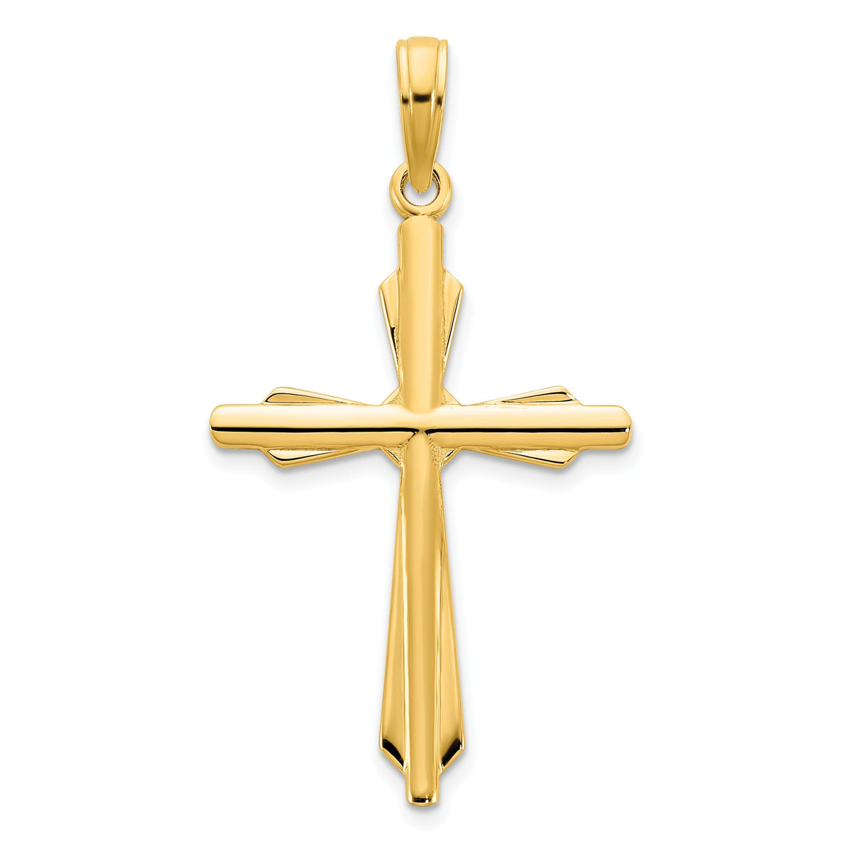 Fancy Cross Pendant in 14K Yellow Gold, 17x28mm - Sophia Jewelers Main image