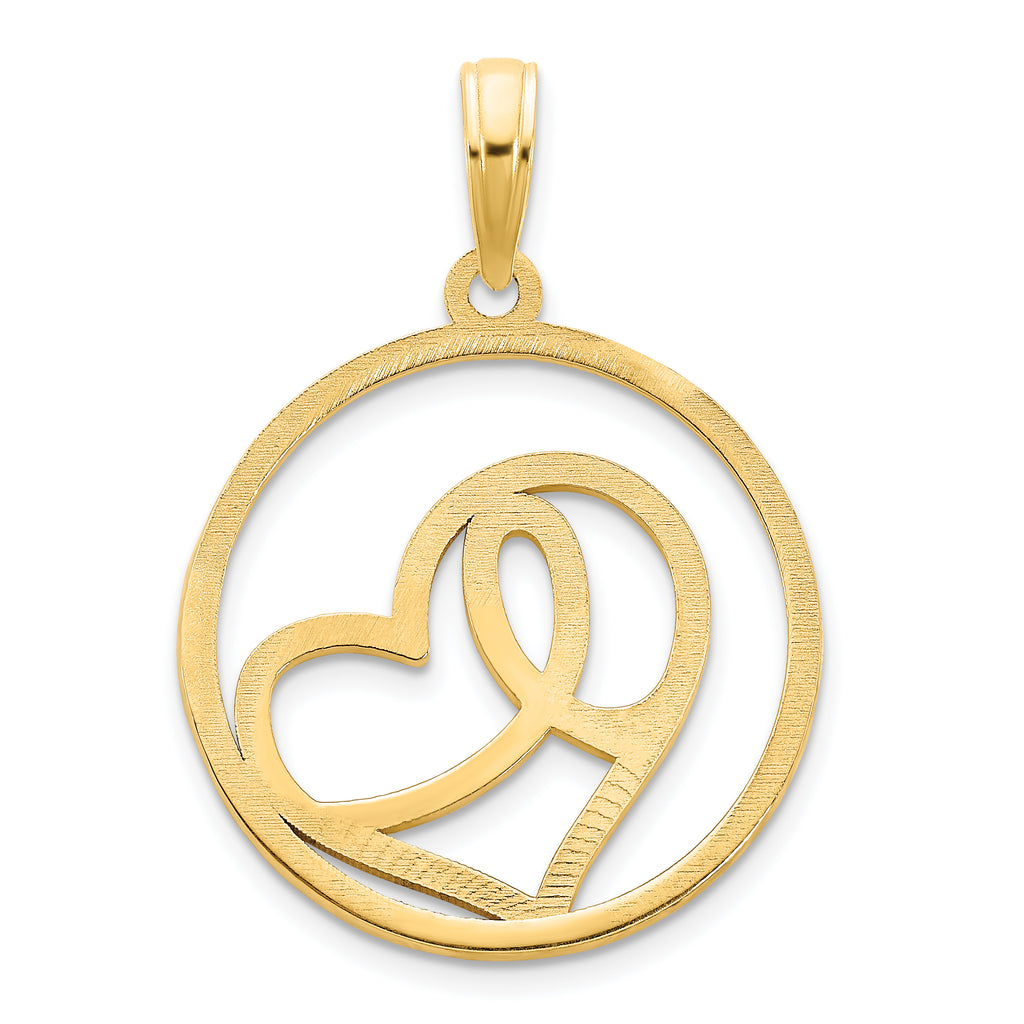 14ky Heart Circle Pendant
