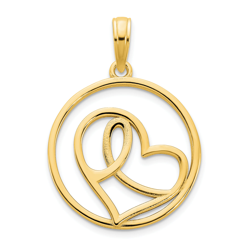 14ky Heart Circle Pendant