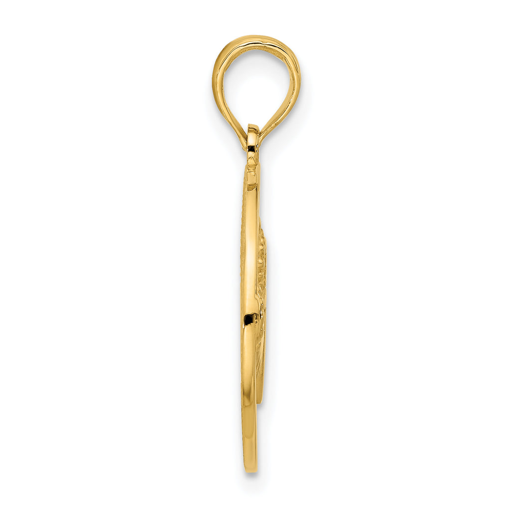 14k Claddagh Circle Pendant
