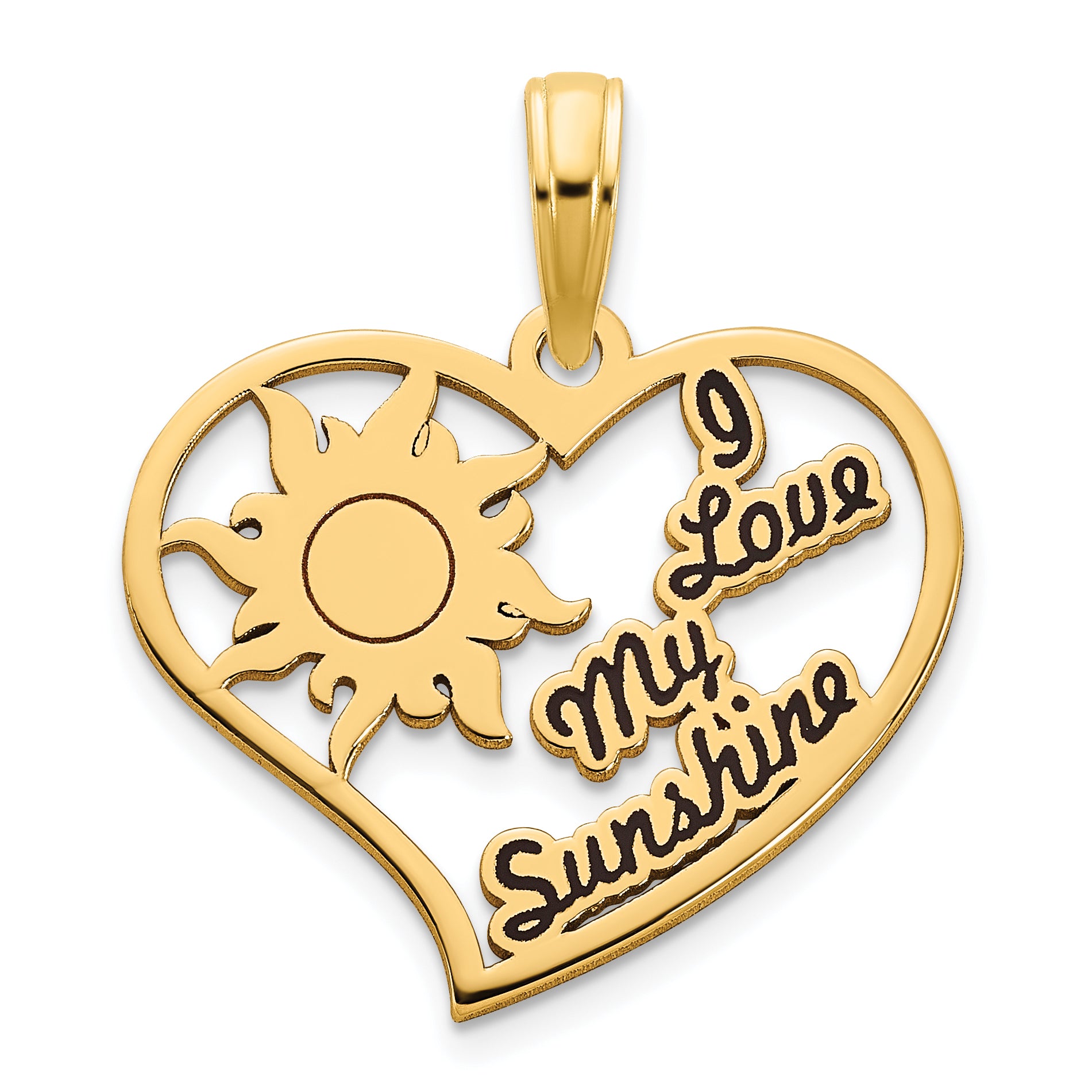14k Epoxy I Love My Sunshine Heart Pendant Main image