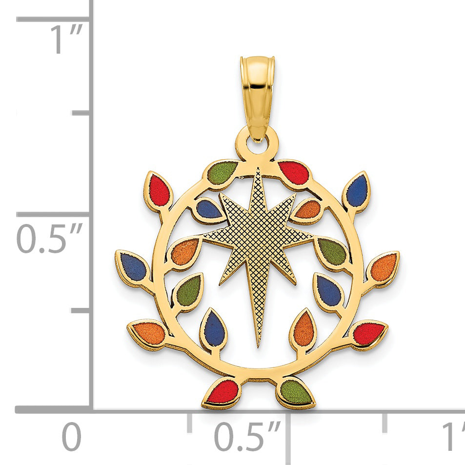 14k Epoxy Christmas Lights and North Star Pendant Secondary image