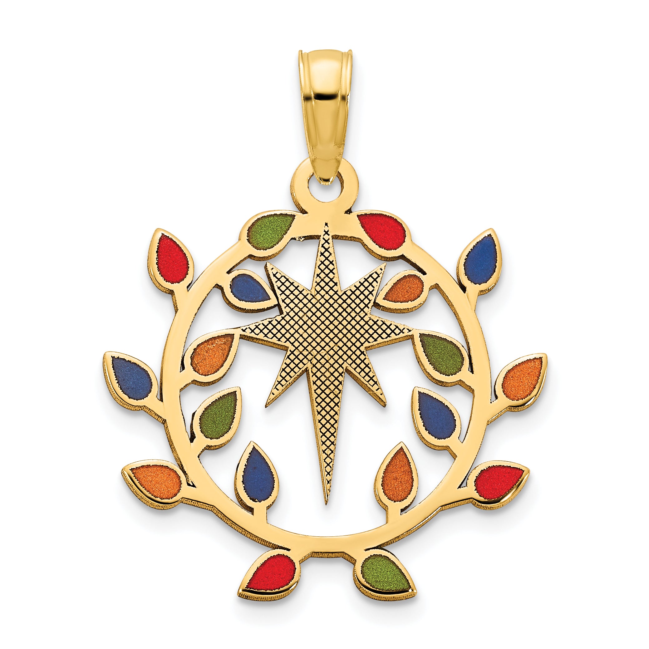 14k Epoxy Christmas Lights and North Star Pendant Main image