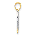 14k and Rhodium Polished Heart Pendant
