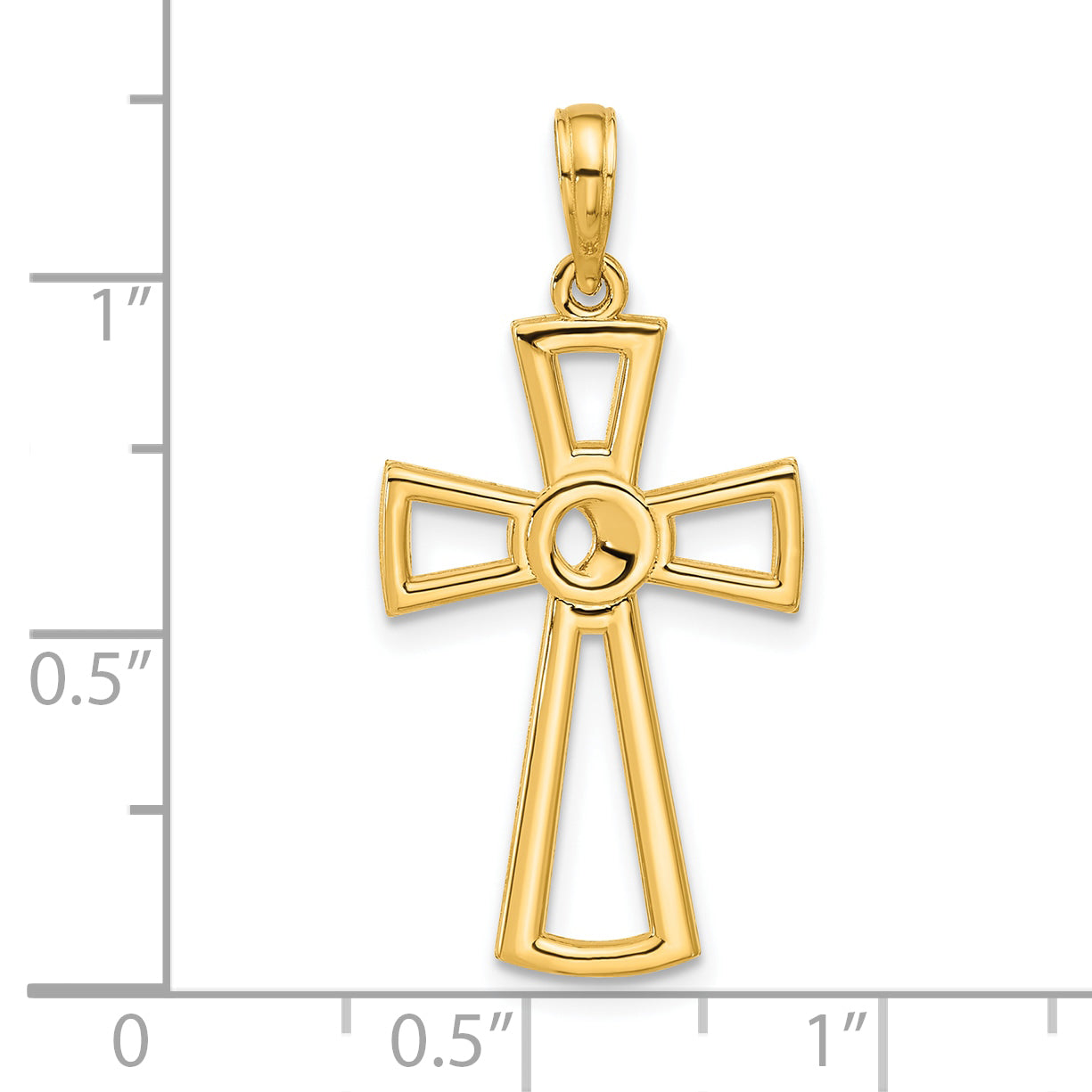 14k Polished Fancy Cross