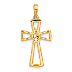 14k Polished Fancy Cross
