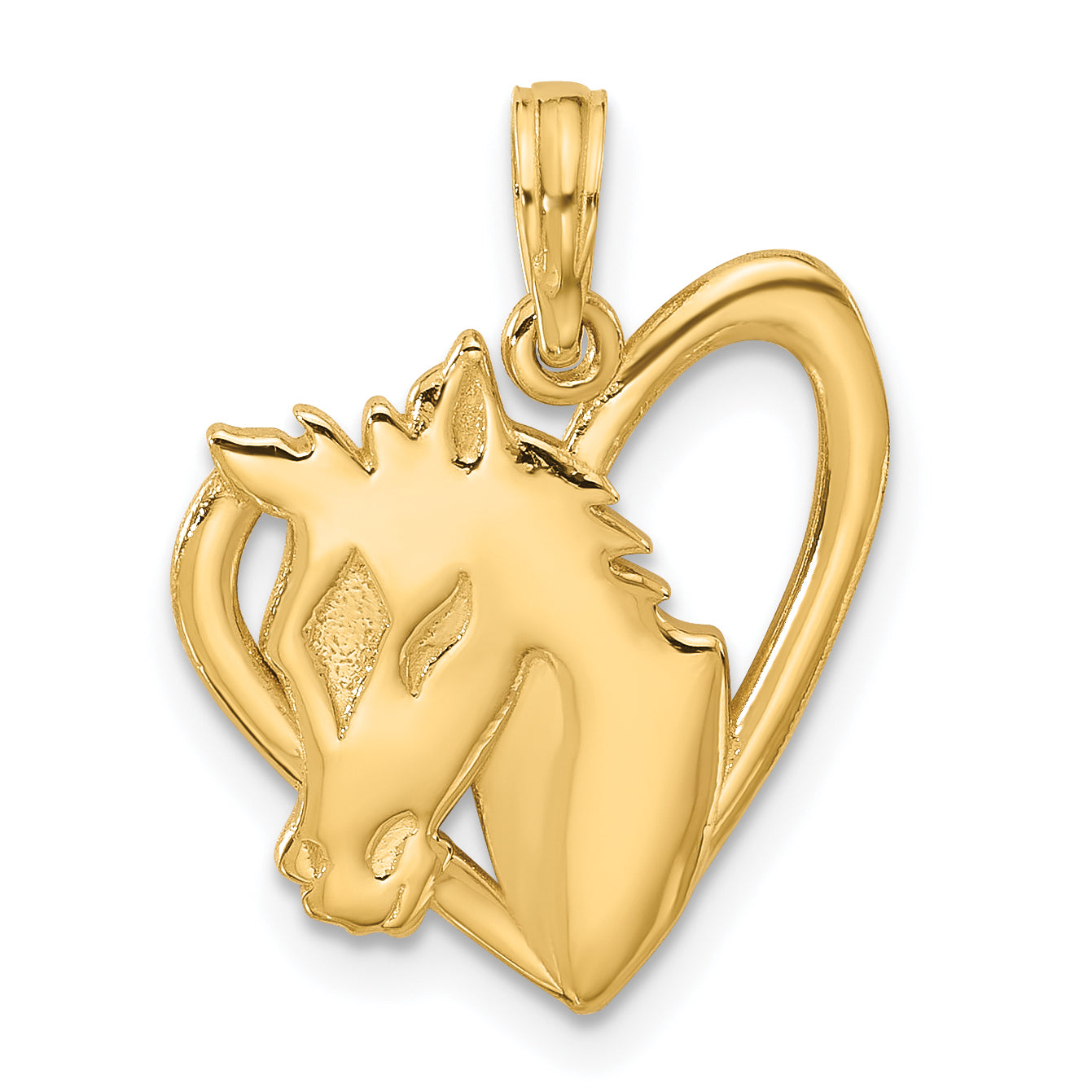 14K Polished Heart with Horse Pendant Main image