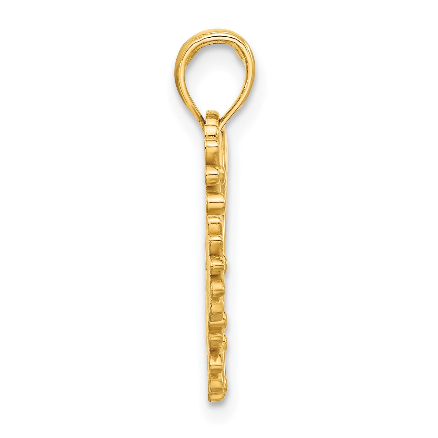14k Polished Floral Heart Pendant Secondary image