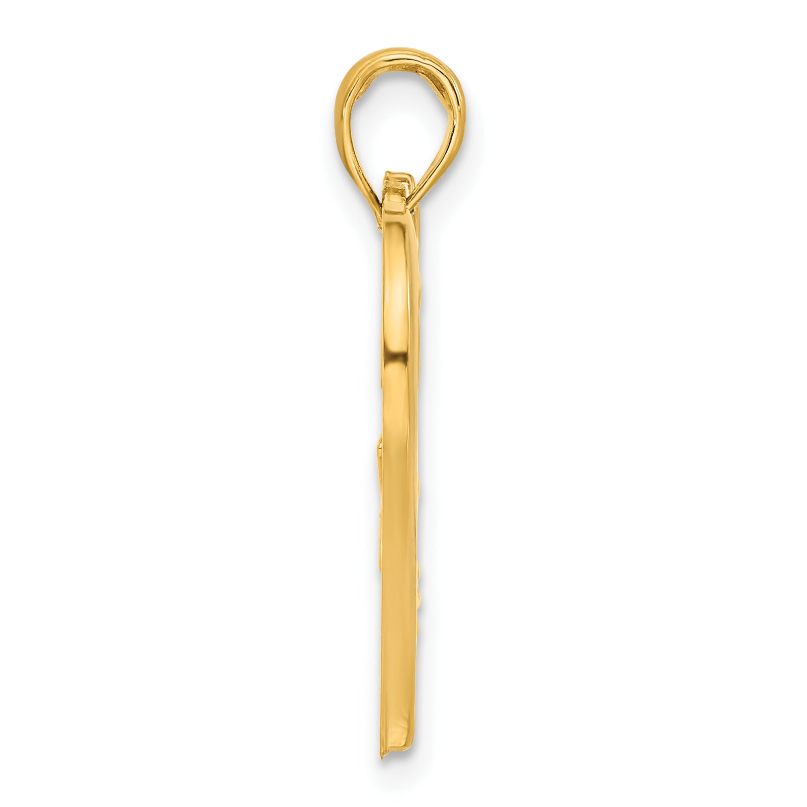 14k Polished Floral Heart Pendant