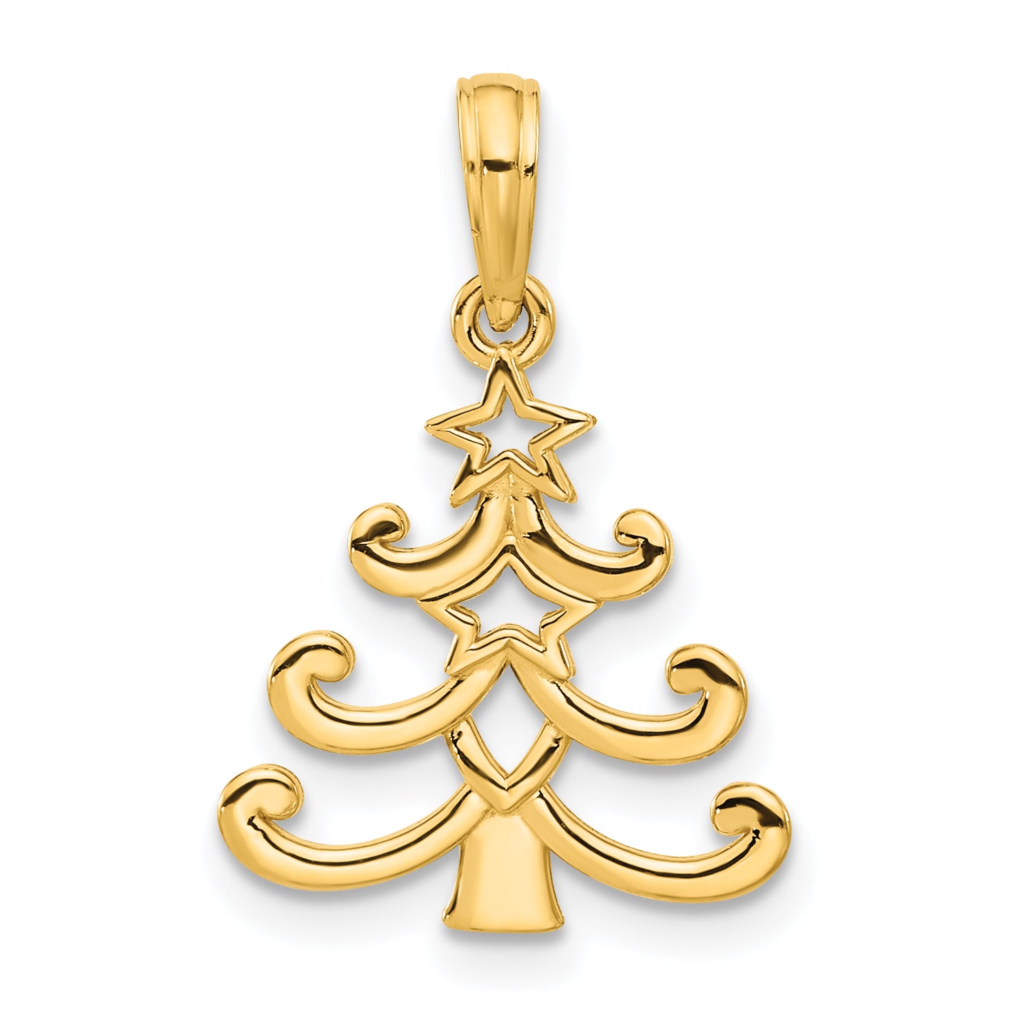 14k Polished Christmas Tree Pendant Main image