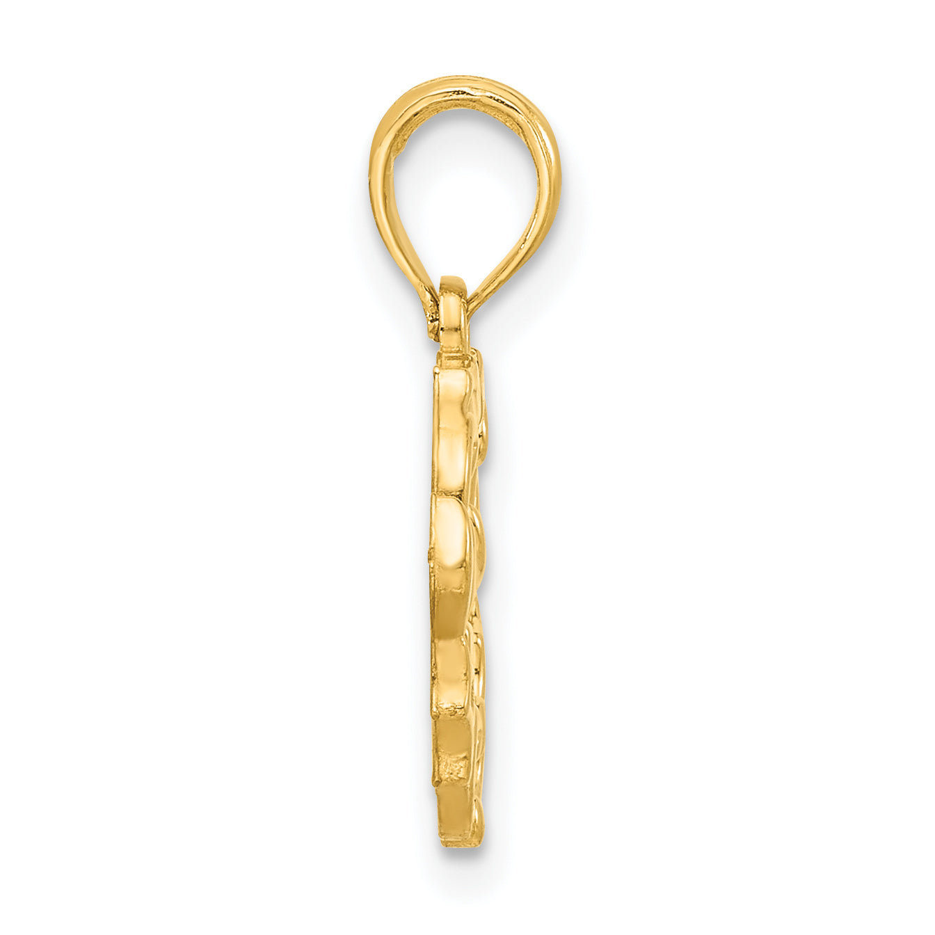 14k Polished Candle with Holly Circle Pendant Secondary image