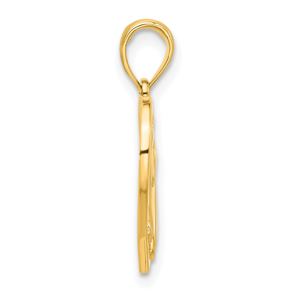 14k Polished Horse Head In Heart Pendant