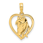 14k Polished Horse Head In Heart Pendant