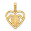 14K Polished Turtle in Heart Pendant