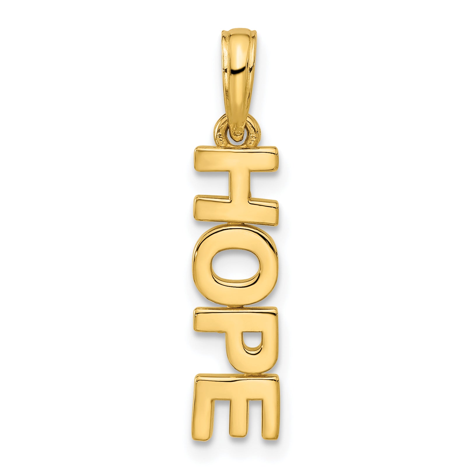 14k Polished HOPE Pendant Main image