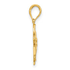 14k Polished Poinsettia Floral Pendant