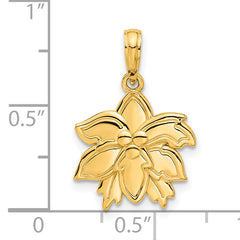 14k Polished Poinsettia Floral Pendant