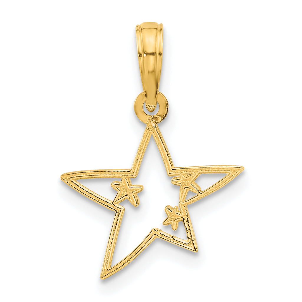 14k Polished Stars Pendant