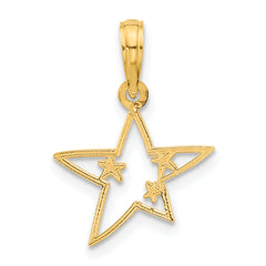 14k Polished Stars Pendant