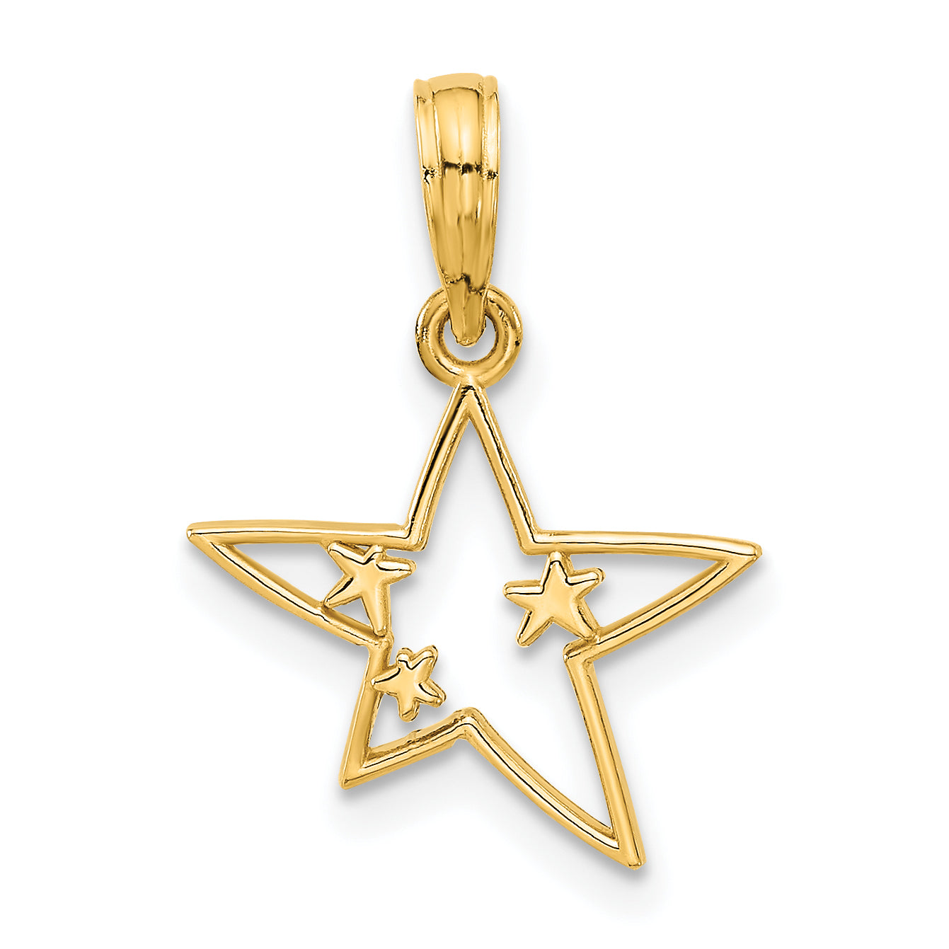 14k Polished Stars Pendant Main image