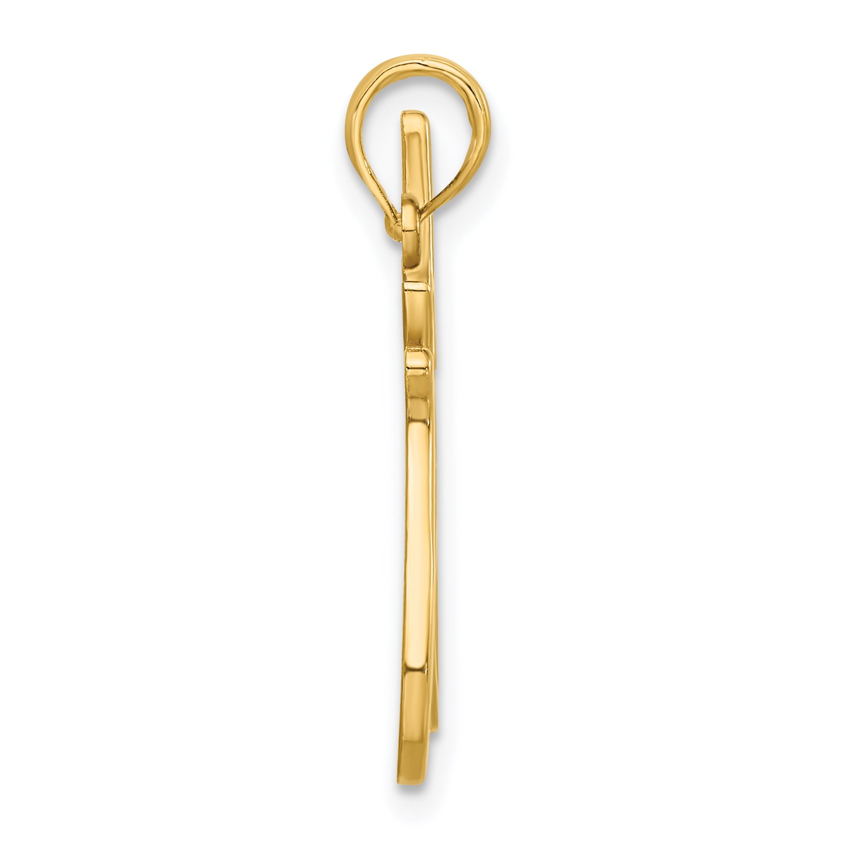 14k Polished Cat Reaching Pendant Secondary image