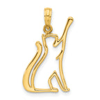 14k Polished Cat Reaching Pendant