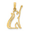 14k Polished Cat Reaching Pendant