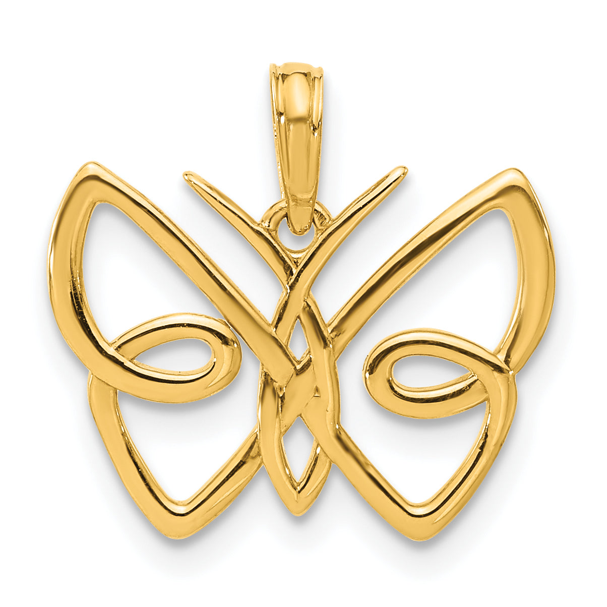 14k Polished Butterfly Pendant Main image