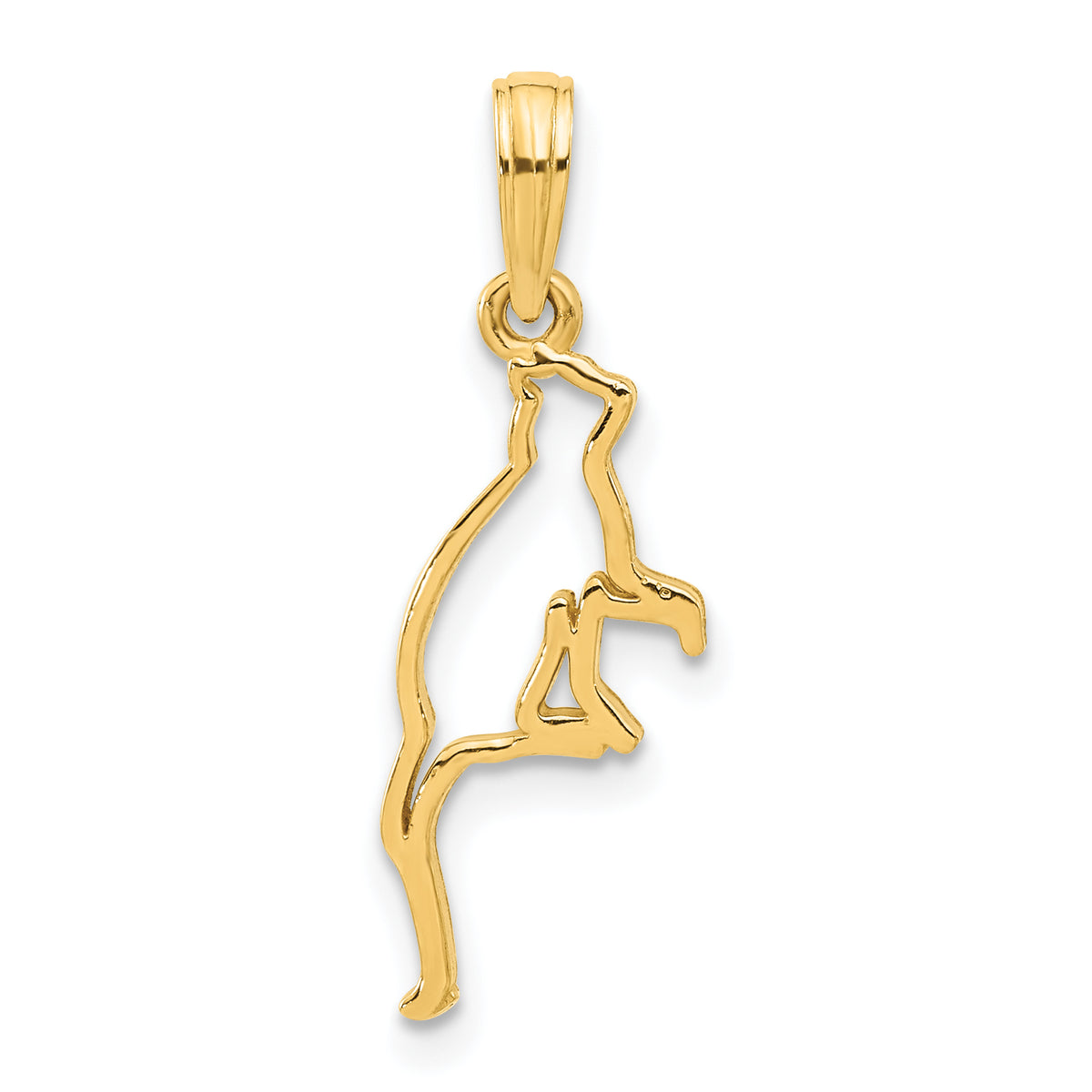 14k Polished Cat Sitting Pendant Main image