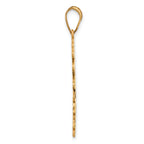 14k Polished with Green Enameled Clovers Pendant