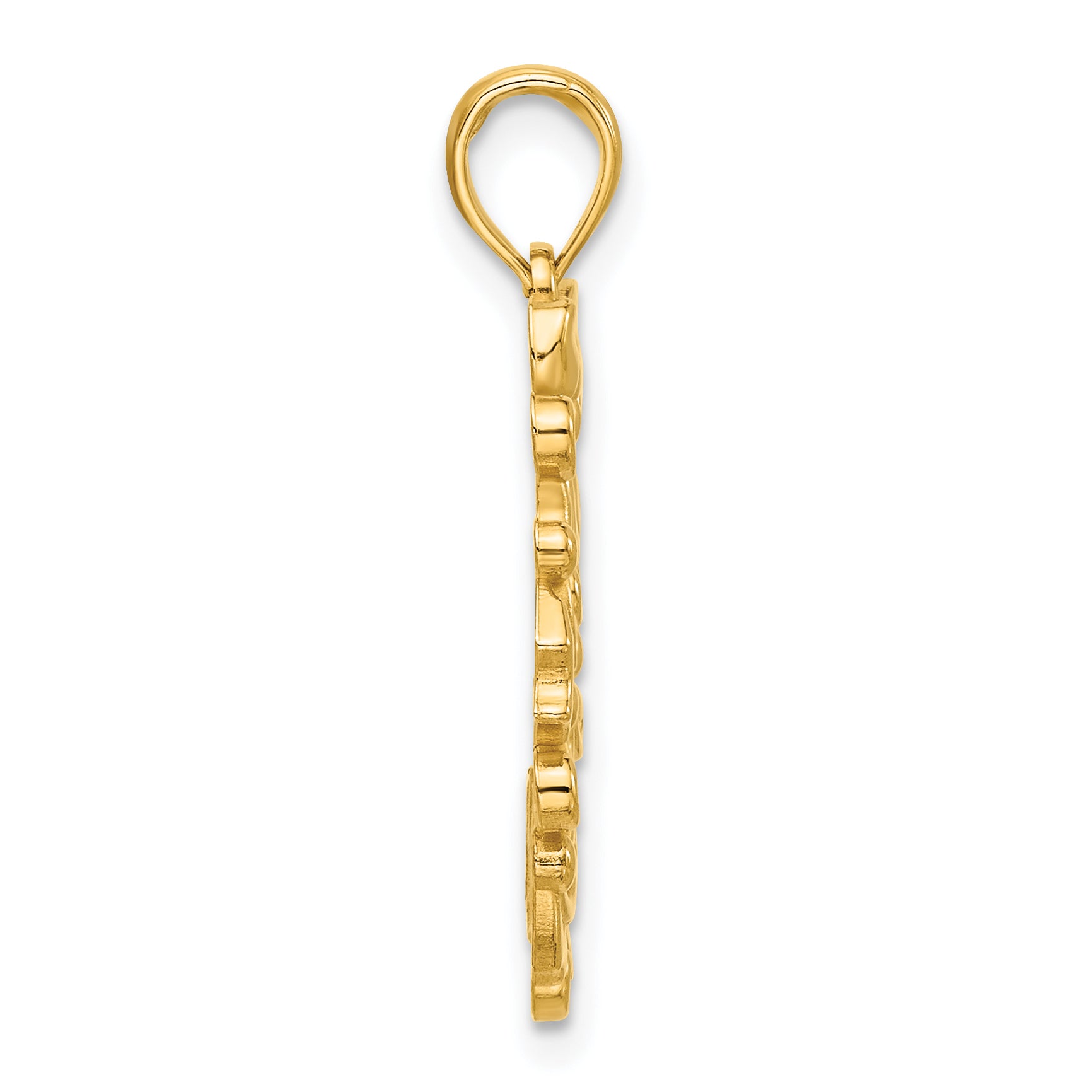 14k Polished Christmas Wreath Pendant Secondary image