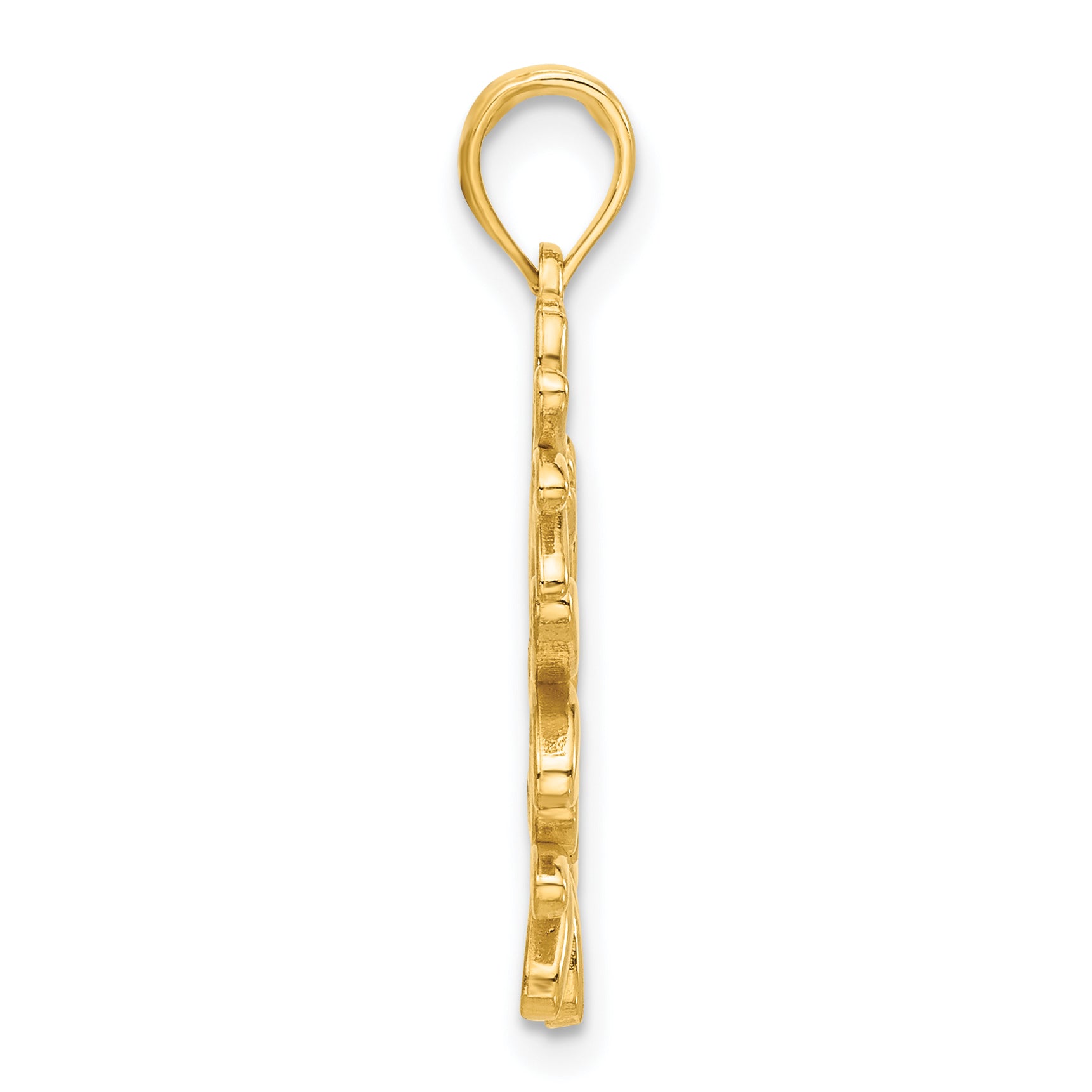 14k Polished Floral Pendant Secondary image