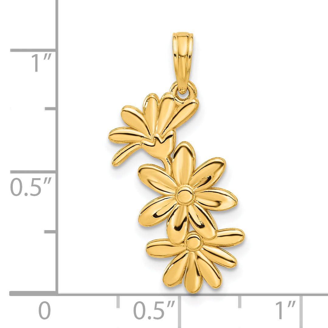 14k Polished Floral Pendant