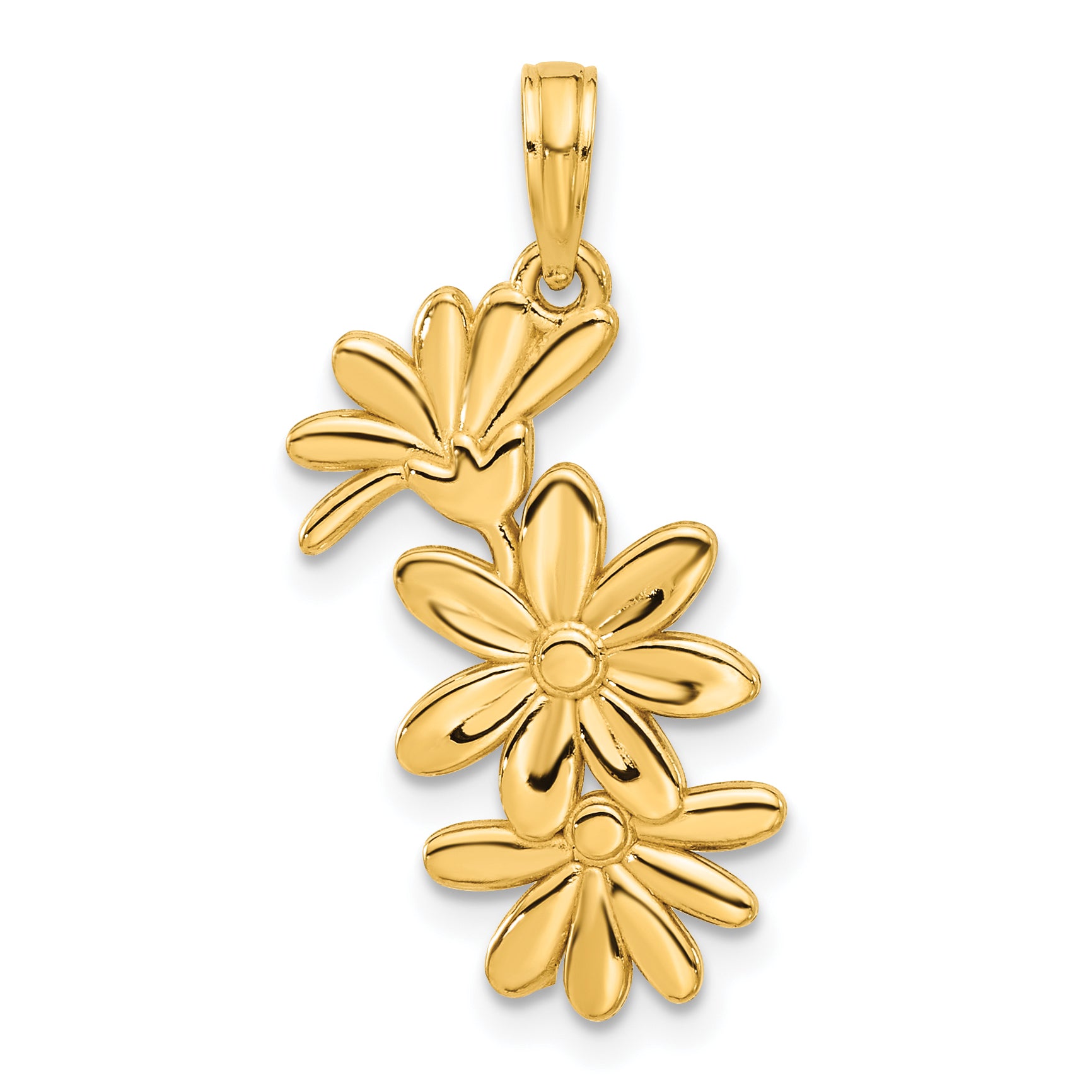 14k Polished Floral Pendant Main image