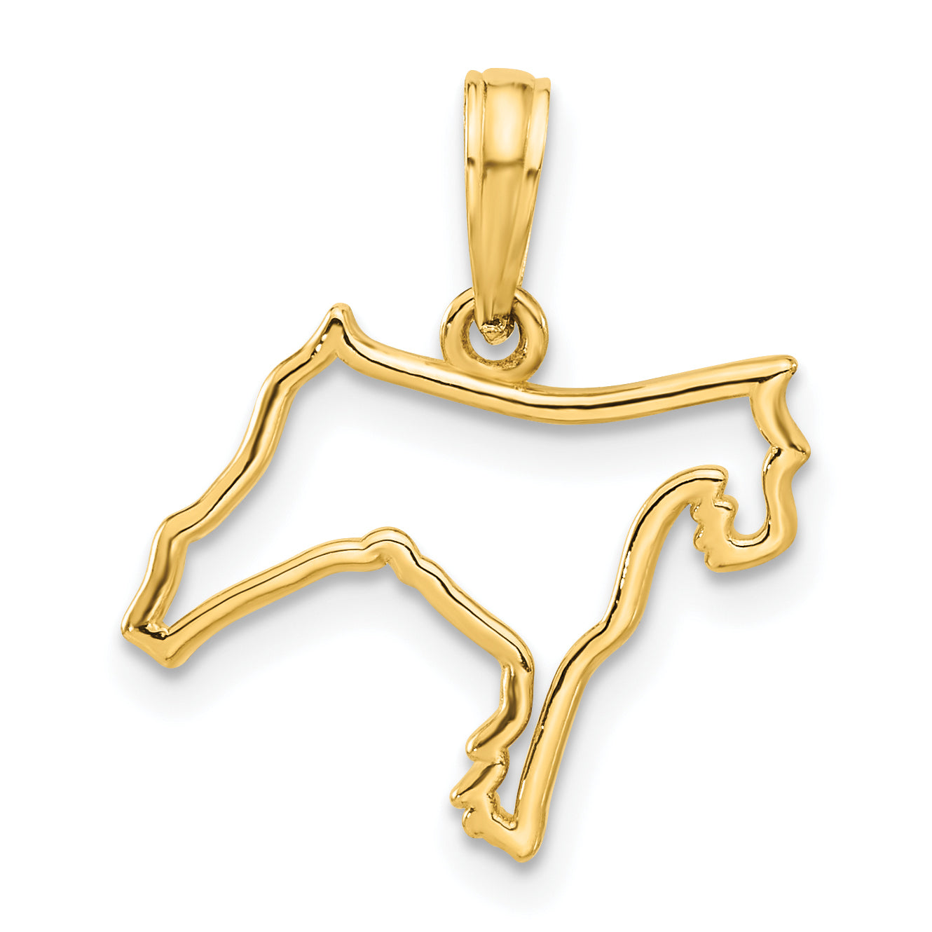 14K Polished Dog Outline Pendant Main image